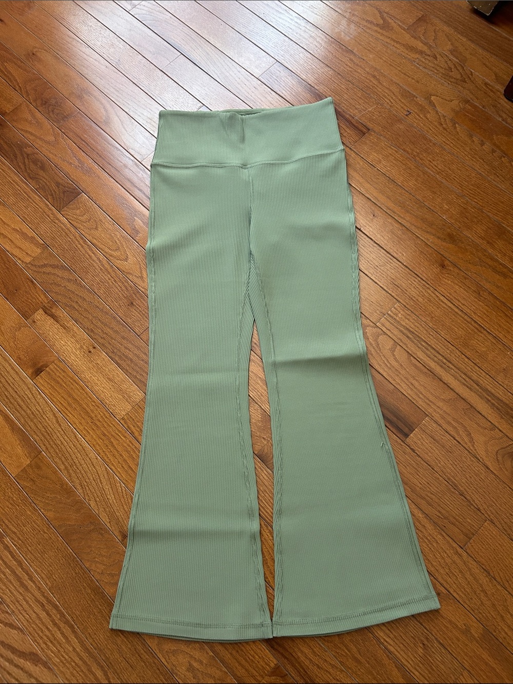 Athleta Sage Green High-Waist Flare Leggings